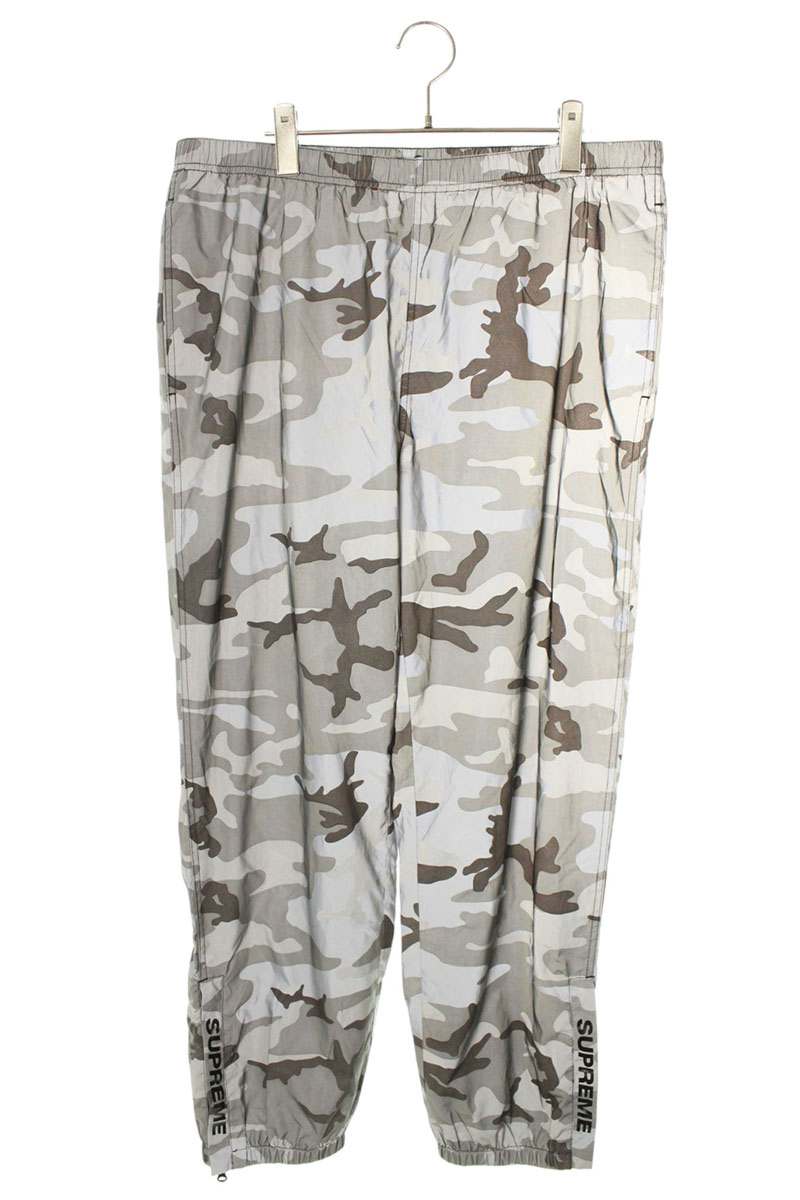 シュプリーム SUPREME　 サイズ:M 18SS Warm Up Pant ウォームアップブルーカモロングパンツ(グレー調)【413062】【BS99】【メンズ】【中古】bb455#rinkan*B