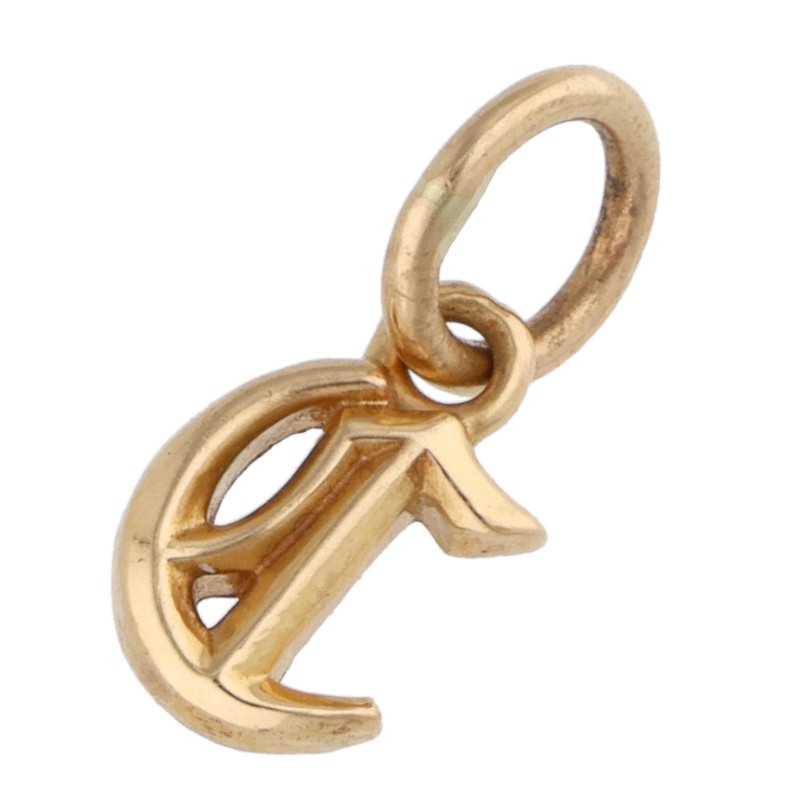 クロムハーツ Chrome Hearts 22K STACK ALPHABET アルファベットスタックチャーム Cイニシャルゴールドネックレストップ(イエローゴールド 0.82g)【213062】【SS07】【小物】【中古】bb134#rinkan*S |RINKAN
