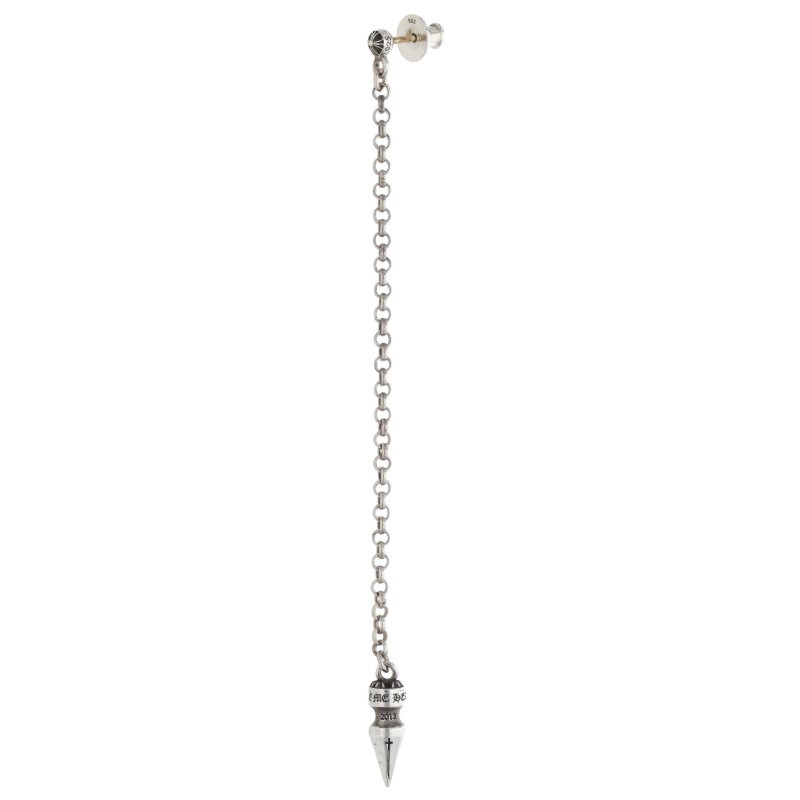 クロムハーツ Chrome Hearts   CHAIN SPIKE DROP しろがね色ピアス(しろがね色 2.72g)【513062】【SJ02】【小物】【中古】bb17#rinkan*B