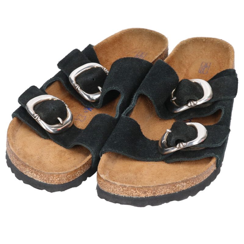 クロムハーツ Chrome Hearts ×ビルケンシュトック BIRKENSTOCK 大きさ:40  ARIZONA アリゾナ ガンスリンガーレザーサンダル(黒いこと×しろがね色)【013062】【SJ02】【メンズ】【小物】【中古】bb396#rinkan*A