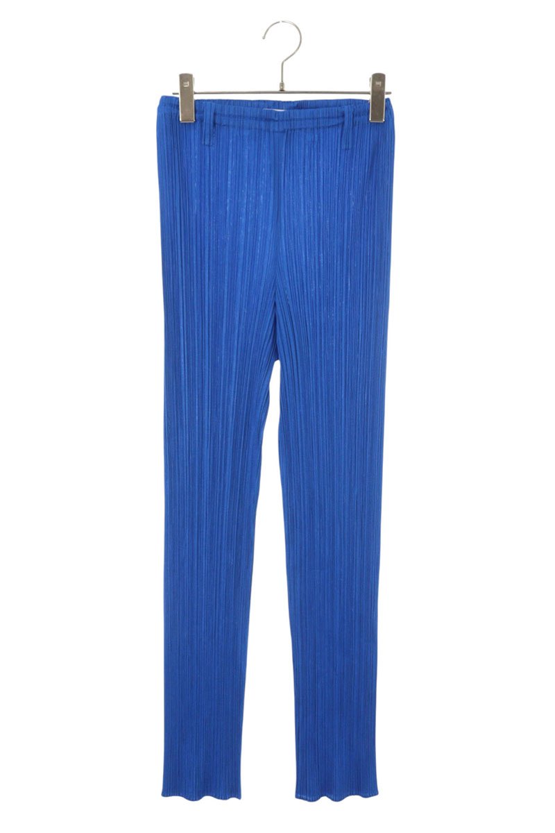 筋目プリーズ PLEATS PLEASE 大きさ:4  PP63-JF103 プリーツロングパンツ(青み)【213062】【BS99】【レディース】【中古】bb187#rinkan*B