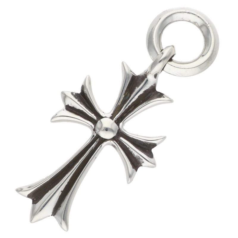 クロムハーツ Chrome Hearts　 TINY CH CROSS タイニーCHクロス チャーム シルバーネックレストップ(シルバー 3.26g)【813062】【FK04】【小物】【中古】bb51#rinkan*B ｜RINKAN