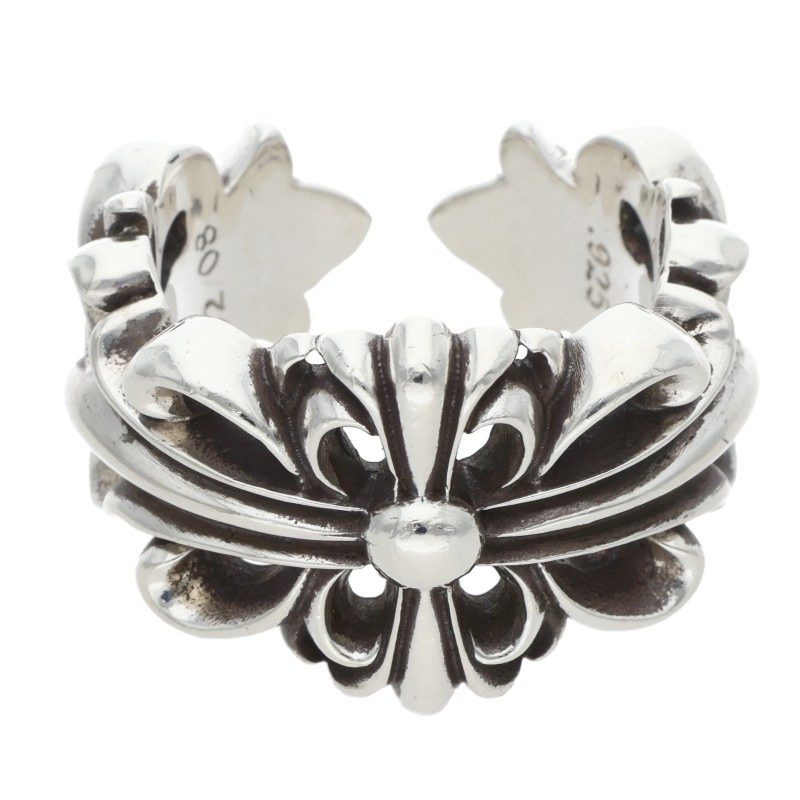 クロムハーツ Chrome Hearts　 サイズ:23号 DBL FLRL CRS ダブルフローラルクロス シルバーリング(シルバー 24.44g)【813062】【OK15】【小物】【中古】bb379#rinkan*B