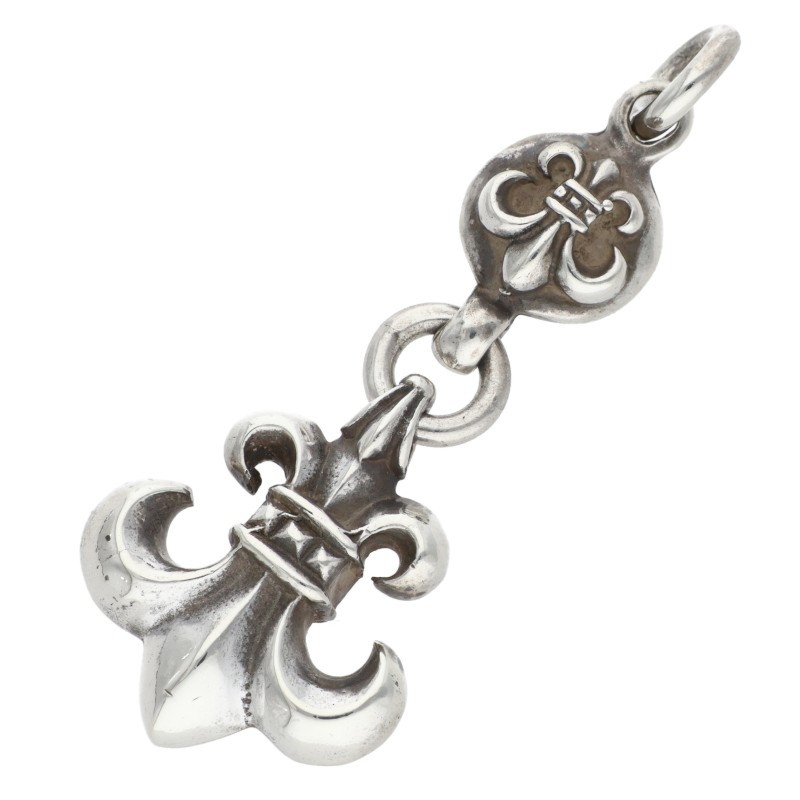 クロムハーツ Chrome Hearts   1BALL BS FLEUR 1どんぶり鉢BS太陽面爆発惹き付ける 年寄りの 惹き付ける しろがね色頸飾りいの一番(しろがね色 10.53g)【613062】【GZ11】【小物】【中古】bb334#rinkan*B