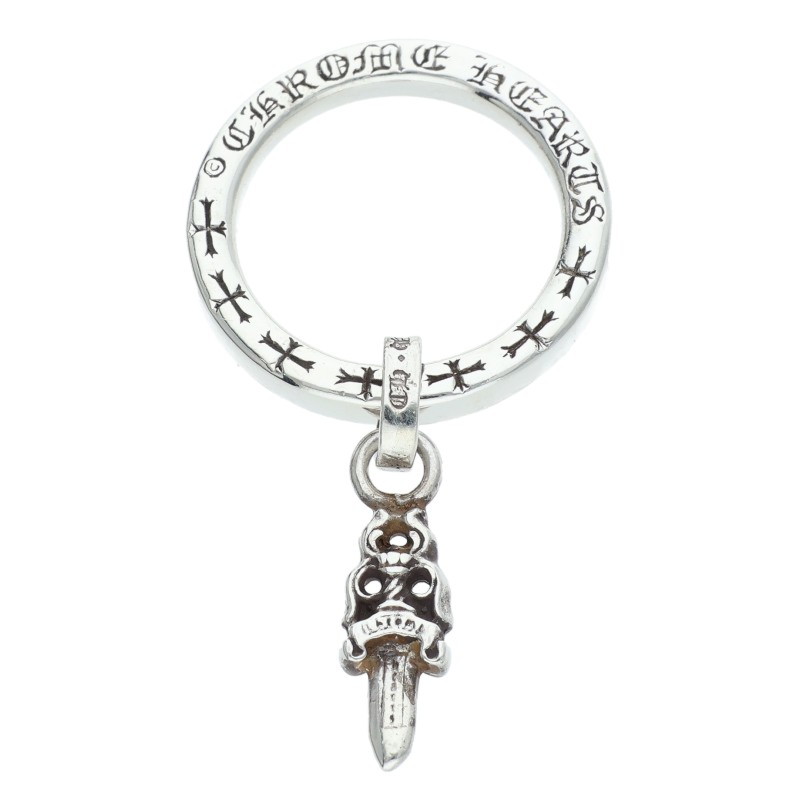 クロムハーツ Chrome Hearts 大きさ:11号  NTFL W NTFL wダガーモチーフ しろがね色輪っか(しろがね色 5.1g)【613062】【SS07】【小物】【中古】bb455#rinkan*B