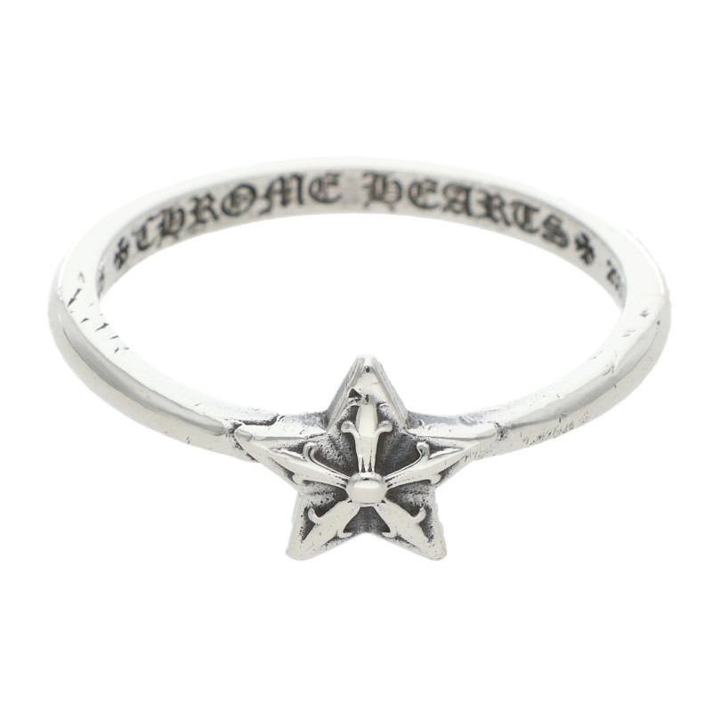 クロムハーツ Chrome Hearts 大いさ:11.5号  BUBBLGM STAR バブルガムスター しろがね色輪っか(しろがね色 1.5g)【105062】【HJ12】【小物】【中古】bb92#rinkan*B