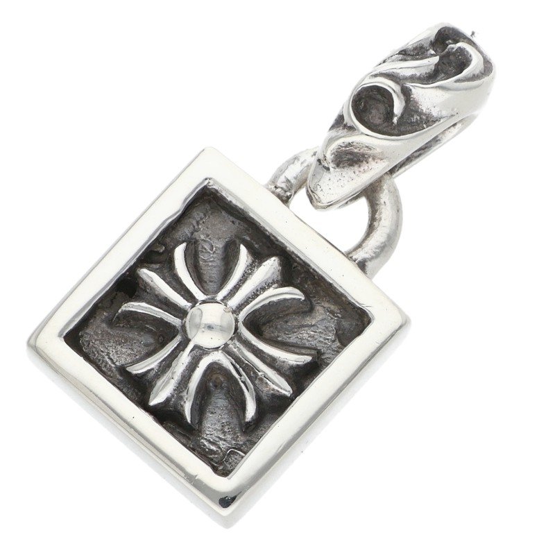クロムハーツ Chrome Hearts   FRAMED CH PLUS フレームドCHつけ加える 引きつける しろがね色首飾りとっ始め(しろがね色 4.82g)【105062】【HJ12】【小物】【中古】bb92#rinkan*B