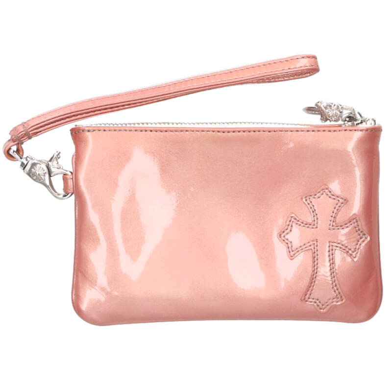 クロムハーツ Chrome Hearts   ZPR CHG WRISTLET 同盟罷工一回り付き添い人取り替えっこ金入れ金入れ(さくら色×しろがね色)【213062】【SS07】【小物】【中古】bb406#rinkan*B