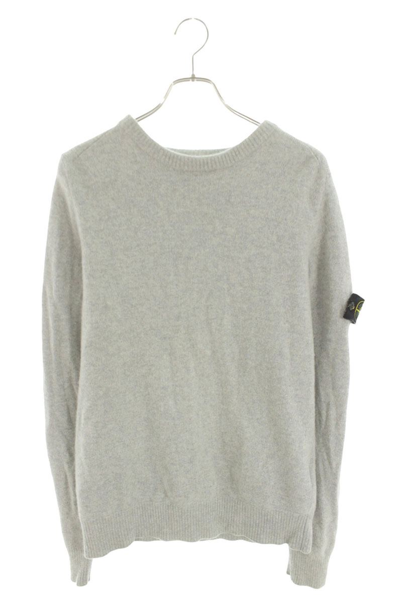 ストーンアイランド STONEISLAND 大きさ:M  7515535A3 袖ワッペンウールニット(薄墨色)【413062】【NO05】【メンズ】【中古】bb489#rinkan*B