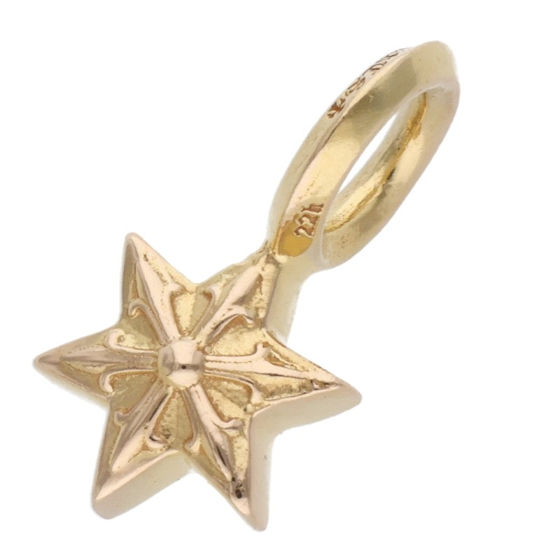 クロムハーツ Chrome Hearts 22K STACK STAR V2 スタースタックチャーム ゴールドネックレストップ(イエローゴールド 1.65g)【713062】【SJ02】【小物】【中古】bb455#rinkan*B |RINKAN