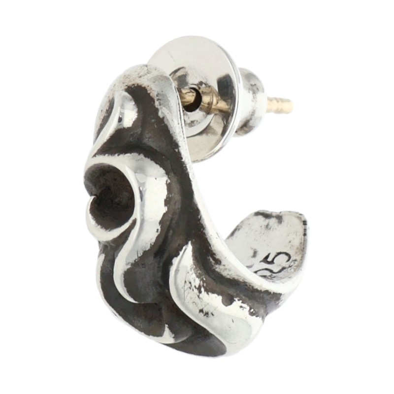 クロムハーツ Chrome Hearts   CARVED TEARDROP カーブドティアドロップ しろがね色ピアス(しろがね色 2.87g)【223062】【GZ11】【小物】【中古】bb459#rinkan*B