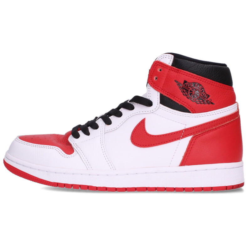 ナイキ NIKE 大きさ:26.5珊  AIR JORDAN 1 RETRO HIGH OG 555088-161 エアジョーダン1レトロハイオージーヘリテージスニーカー(白いこと×赤いこと)【223062】【BS99】【メンズ】【小物】【中古】bb187#rinkan*B