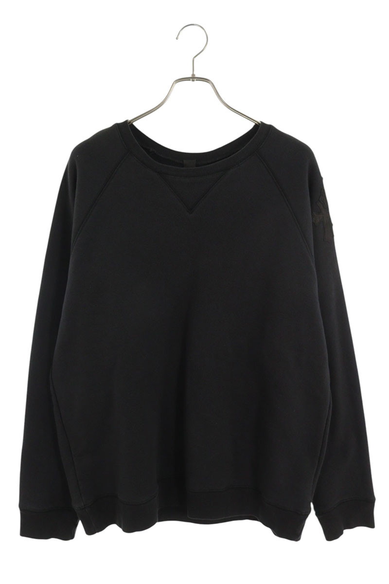 クロムハーツ Chrome Hearts 大きさ:XL  Y NOT SWTSHRT GYN U PAPER JAM はりつけ台継ぎ切れ付き添い人クルーネックスウェット(黒いこと)【513062】【SJ02】【メンズ】【中古】bb82#rinkan*B