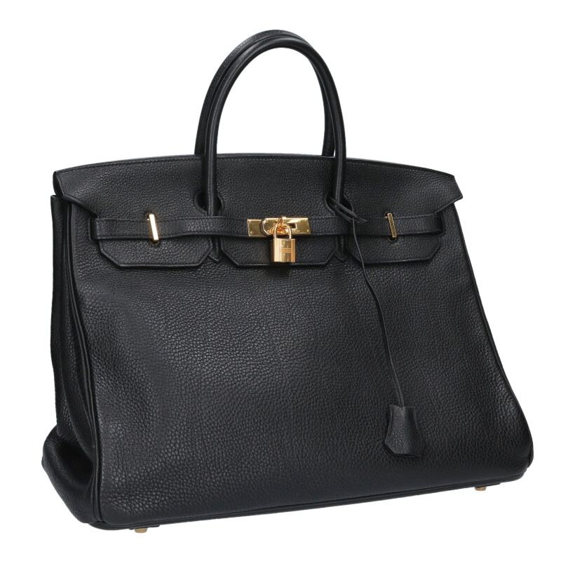 エルメス HERMES　サイズ:40 バーキン40 □O刻印 G金具ルトゥルネトゴレザーハンドバッグ(ブラック&times;ゴールド)【413062】【SB01】【小物】【中古】bb76#rinkan*B ｜RINKAN