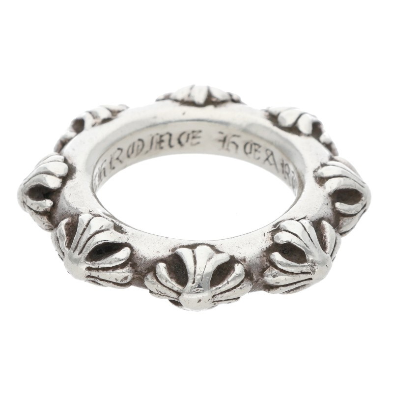 クロムハーツ Chrome Hearts 大きさ:9号  CROSS BAND はりつけ台ダンス楽隊 しろがね色輪っか(しろがね色 11.9g)【023062】【SJ02】【小物】【中古】bb396#rinkan*B