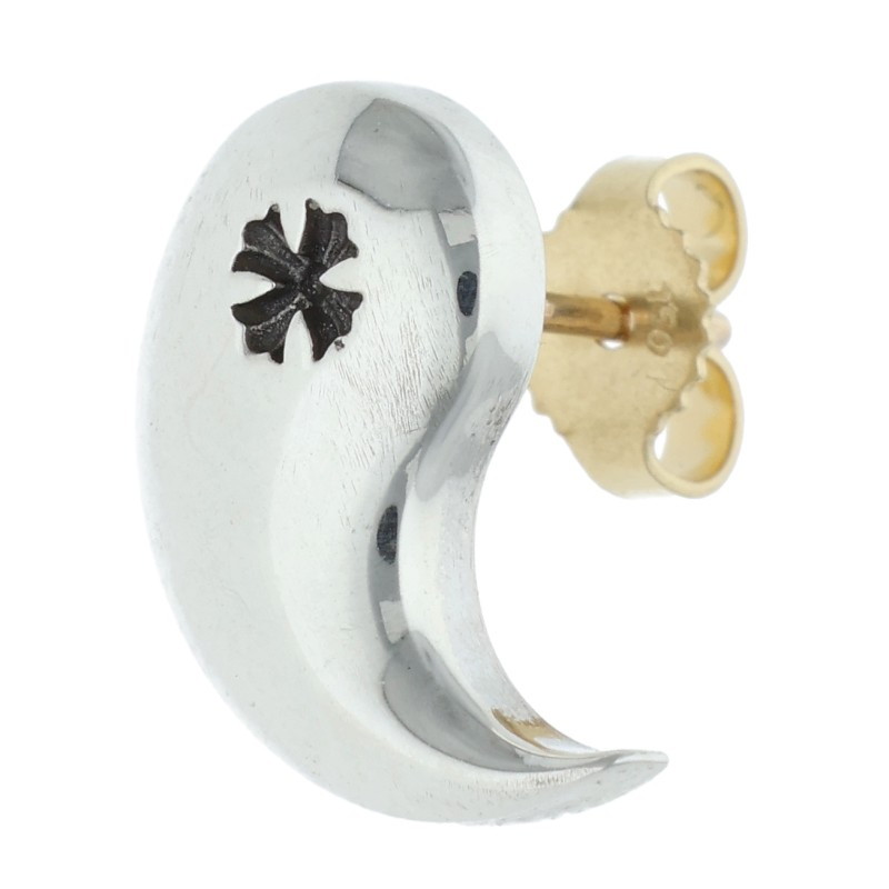 クロムハーツ Chrome Hearts   YIN YANG しろがね色ピアス(しろがね色×黄色ゴールド 2.95g)【513062】【SJ02】【小物】【中古】bb82#rinkan*S