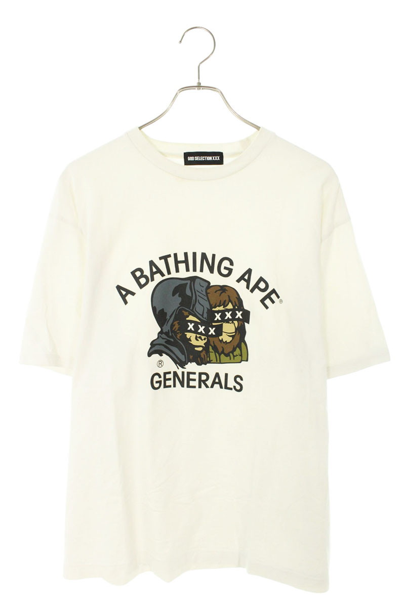 ゴッドセレクショントリプルエックス GOD SELECTION XXX ×アベイシングエイプ A BATHING APE 大いさ:XL グラフィック刷り上げるティーシャツ(白いこと)【504062】【BS99】【メンズ】【中古】bb426#rinkan*B メンズファッション-Tシャツ・カットソー