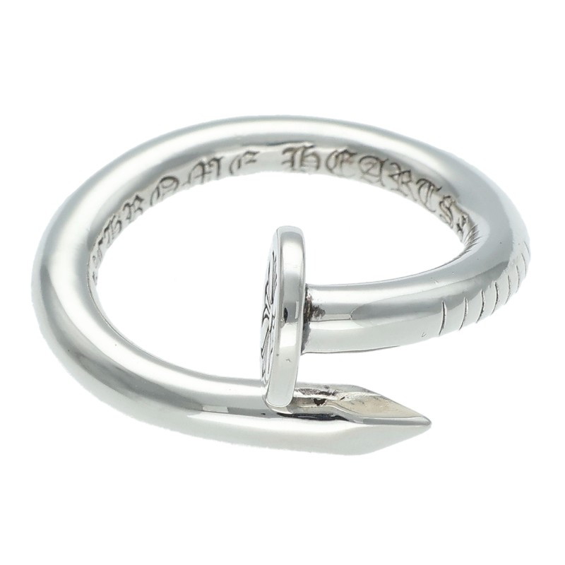 クロムハーツ Chrome Hearts 大きさ:9号  NAIL FLAT ネイルフラット しろがね色輪っか(しろがね色 5.12g)【813062】【GZ11】【小物】【中古】bb92#rinkan*B