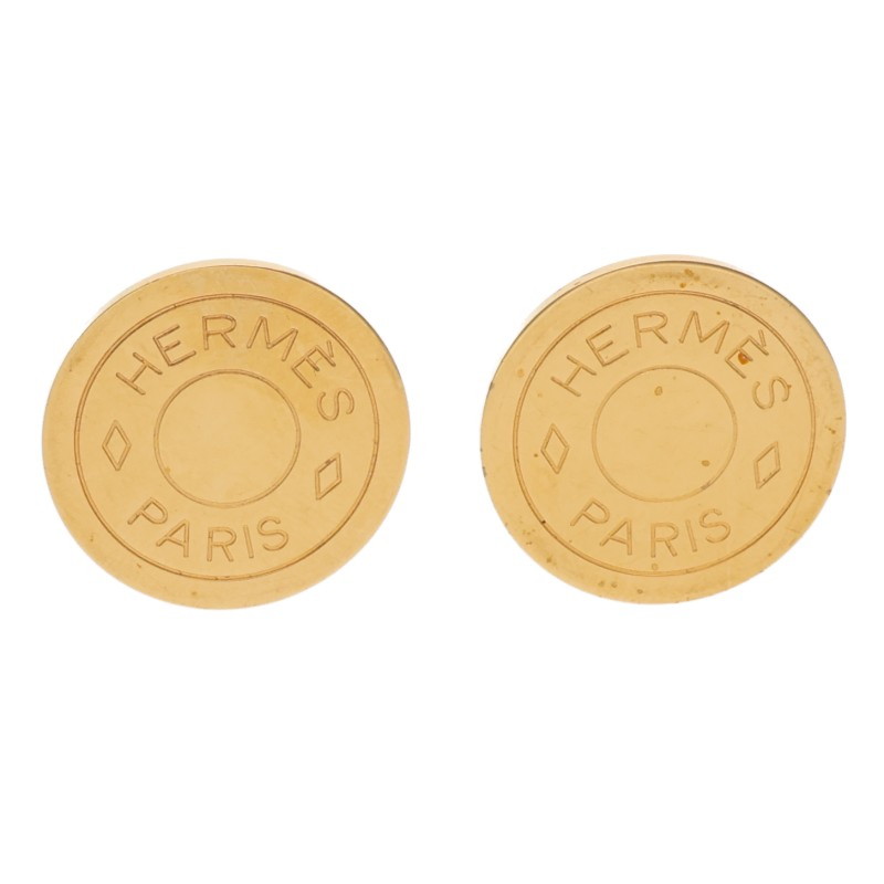 エルメス HERMES  セリエラウンドイヤリング(ゴールド 総掛け目7.63g)【124062】【BS99】【小物】【中古】bb132#rinkan*B
