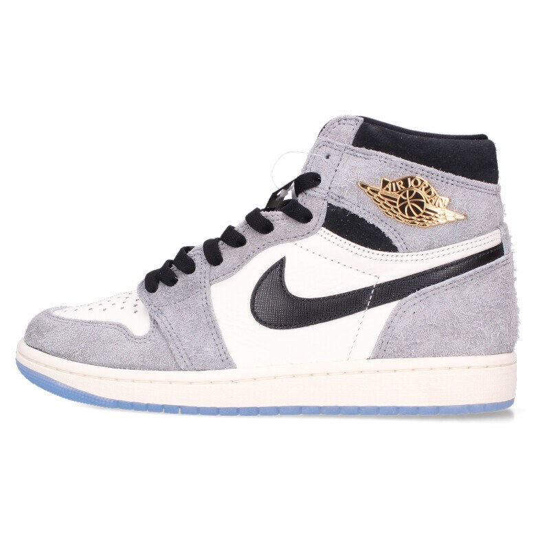 ナイキ NIKE 大きさ:25糎  AIR JORDAN 1 RETRO HIGH OG COOL GRAY DZ5485-003 エアジョーダン1レトロハイクールグレースニーカー(薄墨色×白いこと×ゴールド)【723062】【BS99】【メンズ】【小物】【中古】bb30#rinkan*S