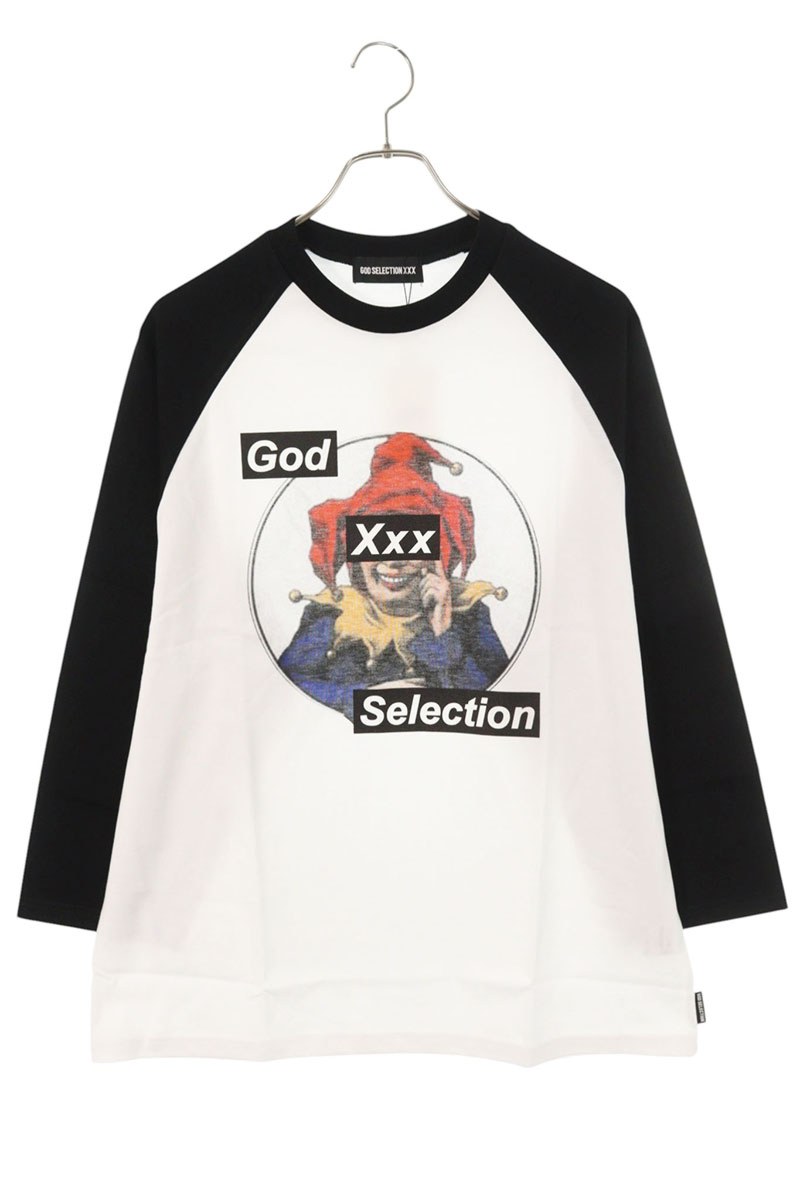 ゴッドセレクショントリプルエックス GOD SELECTION XXX 大いさ:S  GX-A26-RT-01 フォトプリントラグラン長袖カットソー(白いこと×黒いこと)【405062】【BS99】【メンズ】【中古】bb18#rinkan*S Tシャツ・カットソー-メンズファッション-トップス