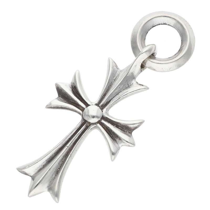 クロムハーツ Chrome Hearts　 TINY CH CROSS タイニーCHクロス チャーム シルバーネックレストップ(シルバー 3.28g)【023062】【SJ02】【小物】【中古】bb396#rinkan*B ｜RINKAN