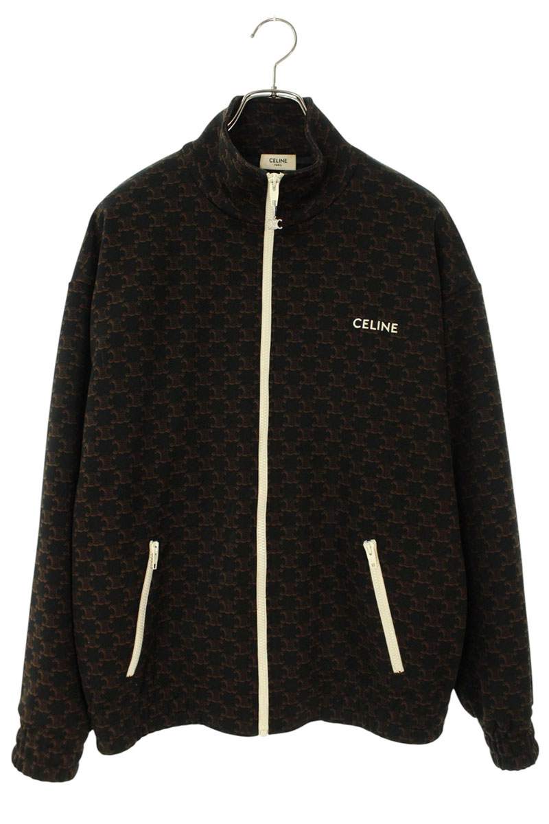 セリーヌ CELINE　 サイズ:XS 2Y74A366T モノグラムトリオンフダブルフェイストラックブルゾン(ブラック×ブラウン調)【713062】【SB01】【メンズ】【中古】bb437#rinkan*B