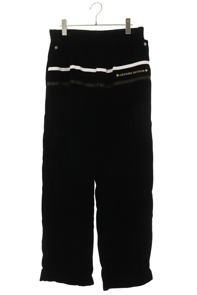 クロムハーツ Chrome Hearts 大いさ:L  VELVET TRACKSUIT PANTS ロゴタイプ刺しゅうベロアトラックロングパンツ(米国海軍)【823062】【聞き届ける15】【メンズ】【中古】bb346#rinkan*A