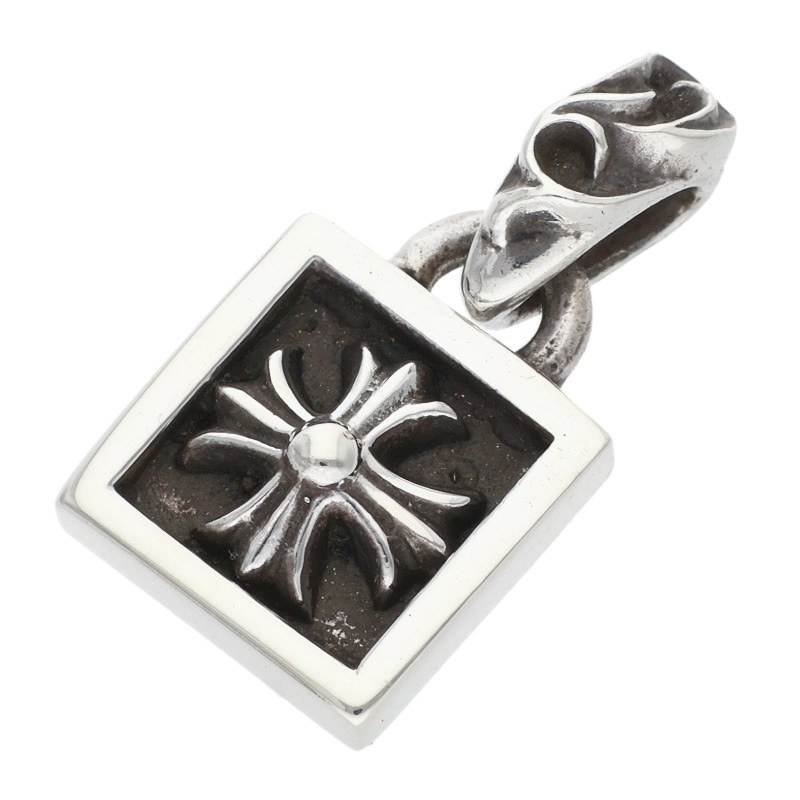 クロムハーツ Chrome Hearts   FRAMED CH PLUS フレームドCH足し加える 惹きつける しろがね色首飾りいの一番(しろがね色 4.91g)【123062】【SS07】【小物】【中古】bb334#rinkan*B