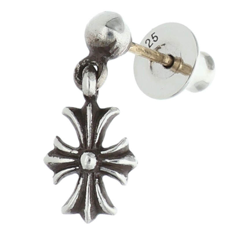 クロムハーツ Chrome Hearts   TNY E CH PLS 1 タイニーECHつけ加える落っこちる しろがね色ピアス(しろがね色 1.24g)【223062】【NO05】【小物】【中古】bb420#rinkan*B