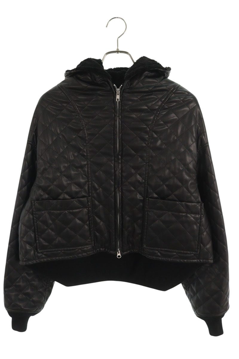 タオコムデギャルソン TAOCOMMEdesGARCONS　サイズ:M TP-J018 AD2025フェイクレザーキルティングフーデッドブルゾン(ブラック)【023062】【BS99】【レディース】【中古】bb33#rinkan*A｜RINKAN
