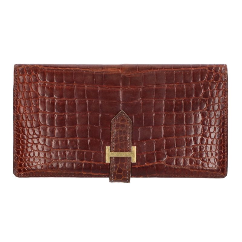 エルメス HERMES   ベアンスフレ □A目じるし G金具 ポロサス シャイン銭入れ(赤銅色調)【713062】【SS13】【小物】【中古】bb459#rinkan*B
