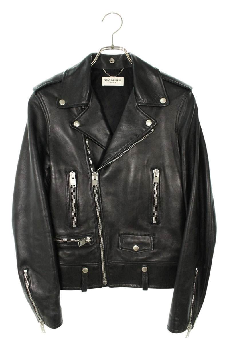 サンローランパリ SAINT LAURENT PARIS　 サイズ:42 L01 397290 Y5YA1 クラシックモーターサイクルライダースレザージャケット(ブラック)【813062】【SB01】【メンズ】【中古】bb430#rinkan*B