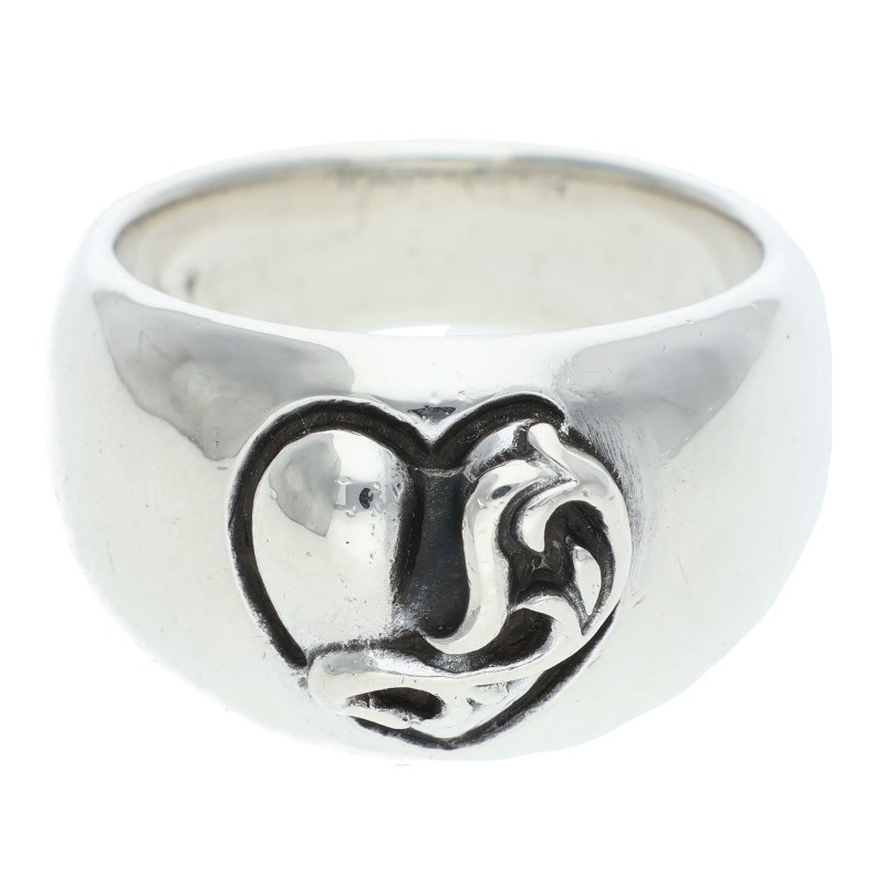 クロムハーツ Chrome Hearts 大きさ:16号  HEART IN BAND ハートインバンド しろがね色輪っか(しろがね色 16.21g)【123062】【SJ02】【小物】【中古】bb430#rinkan*B