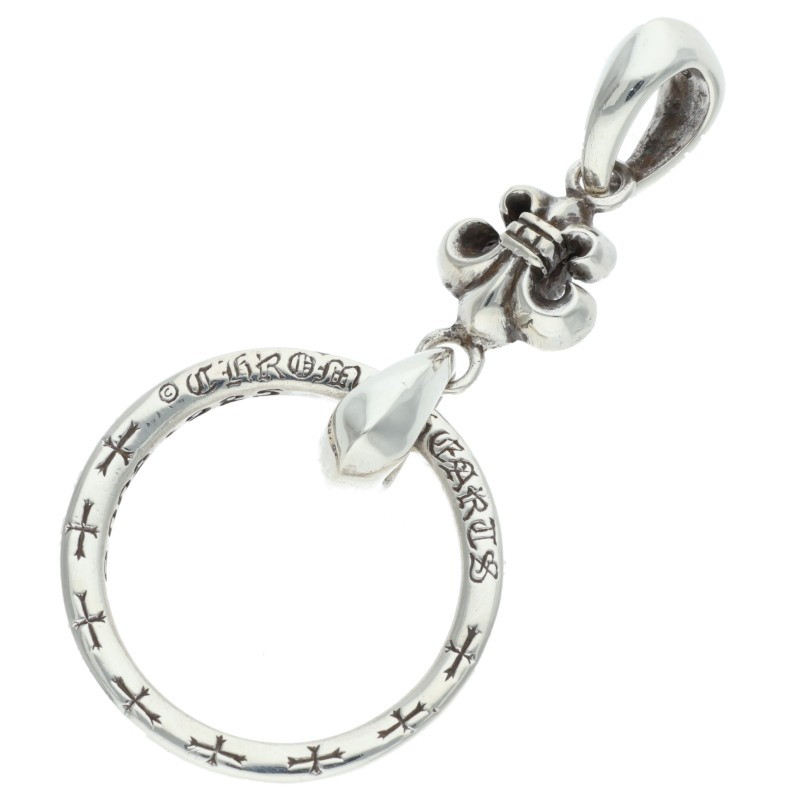 クロムハーツ Chrome Hearts   EWLP NTFL アイウェアループ NTFLフレアモチーフネックレストップ(しろがね色 11.29g)【423062】【NO05】【小物】【中古】bb390#rinkan*B