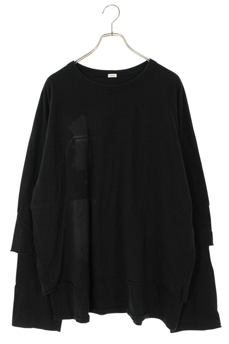フジモト Fujimoto　 サイズ:2 24AW FJ24F-11-001 ユーズド加工レイヤード長袖カットソー(ブラック)【223062】【BS99】【メンズ】【中古】bb455#rinkan*B