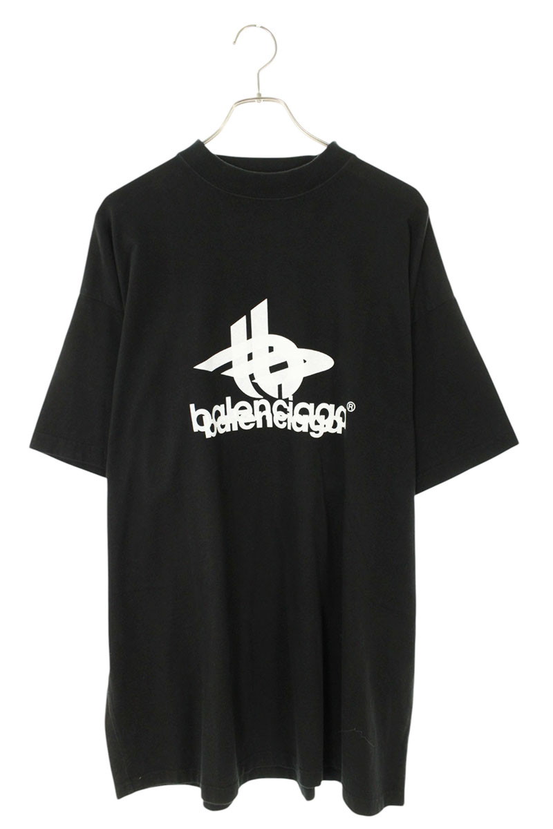 バレンシアガ BALENCIAGA　 サイズ:3 739028 TPVF2 レイヤードスポーツロゴTシャツ(ブラック)【123062】【OM10】【メンズ】【中古】bb205#rinkan*B