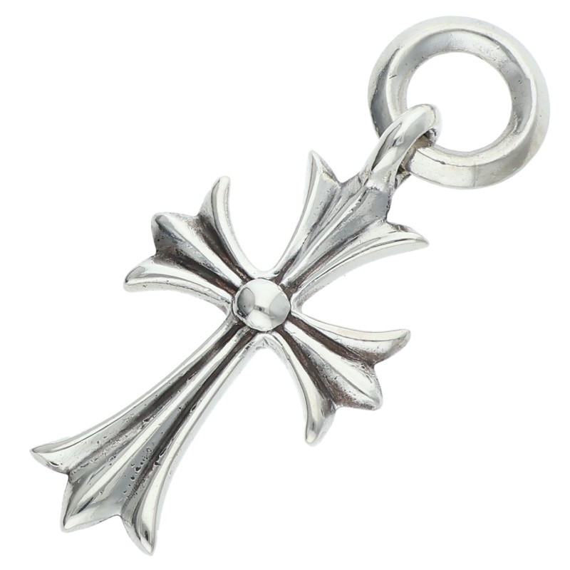 クロムハーツ Chrome Hearts　 TINY CH CROSS タイニーCHクロス チャーム シルバーネックレストップ(シルバー 3.4g)【223062】【SJ02】【小物】【中古】bb396#rinkan*B