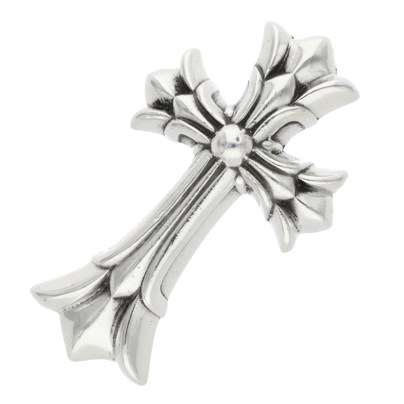 クロムハーツ Chrome Hearts　 DBL CH CRS SML スモールダブルCHクロス ペンダント シルバーネックレストップ(シルバー 19.22g)【323062】【SS07】【小物】【中古】bb33#rinkan*B