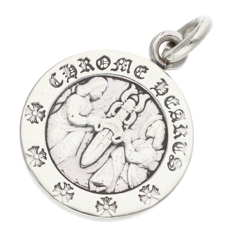 クロムハーツ Chrome Hearts   CHRM ANGL MDL エンジェルメダルチャーム V2 しろがね色首飾りとっ始め(しろがね色 6.16g)【423062】【差しゆるす15】【小物】【中古】bb492#rinkan*B
