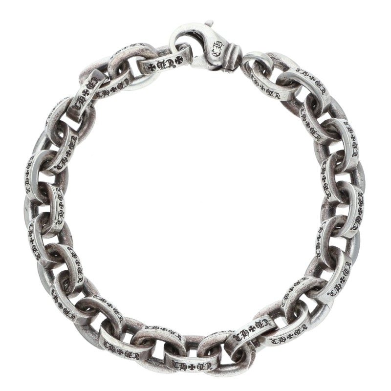 クロムハーツ Chrome Hearts 大きさ:7inch  LARGE PAPER CHN ラージペーパーチェーン しろがね色腕輪(しろがね色 32.03g)【423062】【os06】【小物】【中古】bb489#rinkan*B