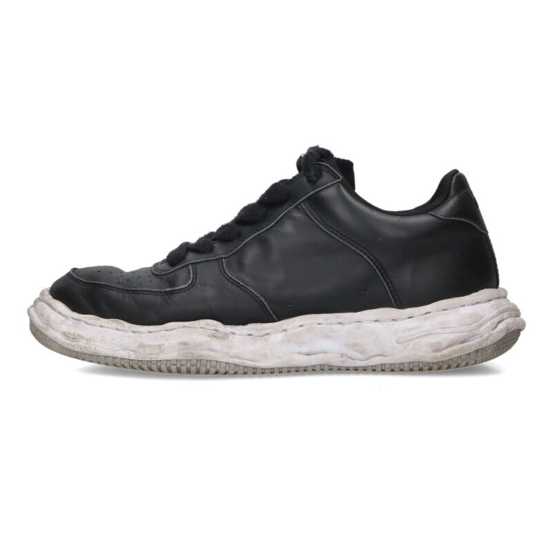 ミハラヤスヒロ MIHARAYASUHIRO　 サイズ:45 WAYNE LOW LEATHER LOW TOP A07FW702 レザーローカットスニーカー(ブラック)【104062】【BS99】【小物】【中古】bb455#rinkan*C
