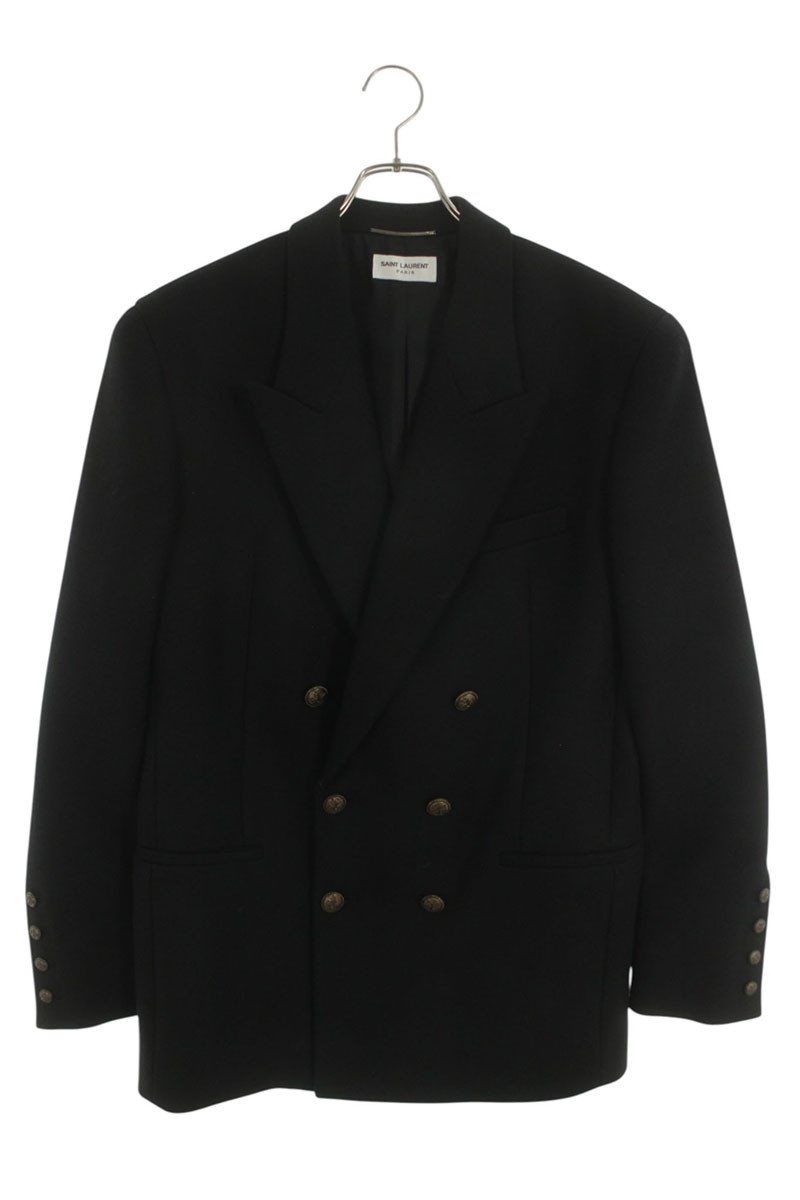 サンローランパリ SAINT LAURENT PARIS　サイズ:48 707006 Y2F64 メタルボタンダブルコート(ブラック)【123062】【SB01】【メンズ】【中古】bb132#rinkan*A｜RINKAN 83,490円