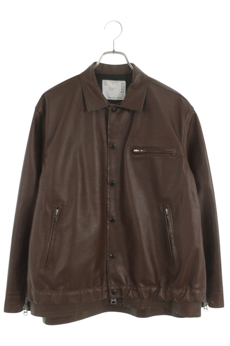 サカイ Sacai 大きさ:2  26SS  26-03906M レイヤードレザージャケット(赤銅色)【123062】【SB01】【メンズ】【中古】bb78#rinkan*S
