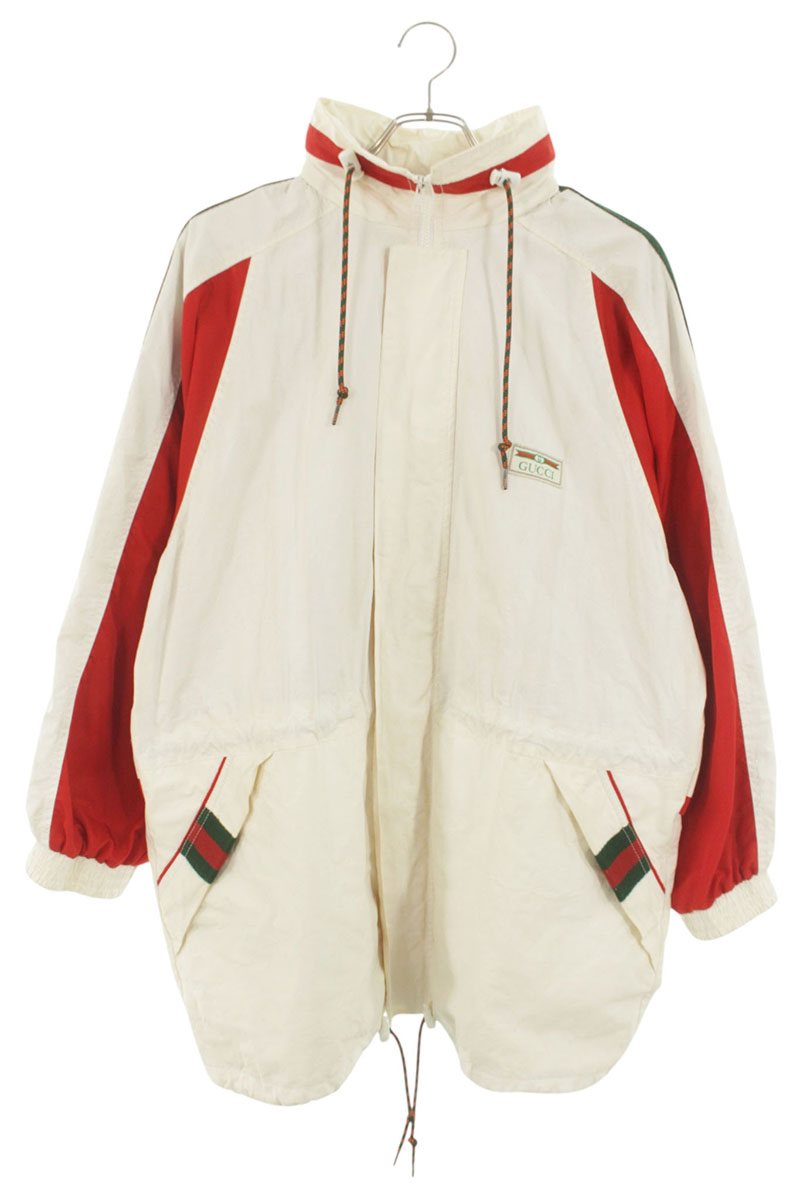 グッチ GUCCI 大きさ:48  599933 XDA0X ロゴワッペンジップアップナイロンブルゾン(白いこと×緑であること×赤いこと)【033062】【BS99】【メンズ】【中古】bb452#rinkan*C