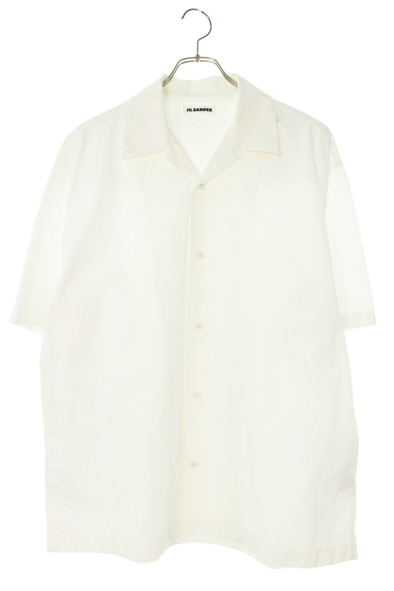 ジルサンダー JILSANDER　サイズ:39 J22DL0112 オーガニックコットンオープンカラー半袖シャツ(ホワイト)【323062】【BS99】【メンズ】【中古】bb78#rinkan*A｜RINKAN