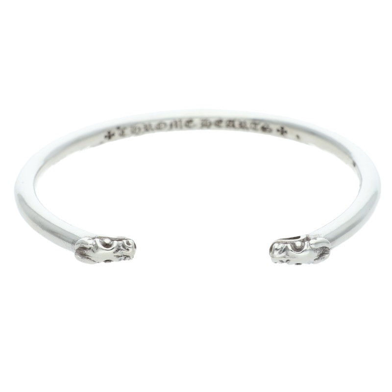 クロムハーツ Chrome Hearts BANGLE DOUBLE DOG ダブルドッグ シルバーバングル(シルバー 23.3g)【623062】【FK04】【小物】【中古】bb443#rinkan*B