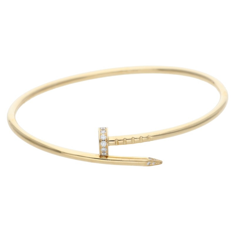 カルティエ Cartier 大いさ:16  JUSTE UN CLOU BRACELET SM DIA K18YG金剛石腕輪(黄色ゴールド×せつ然たる 8.51g)【623062】【SS13】【小物】【中古】bb223#rinkan*B