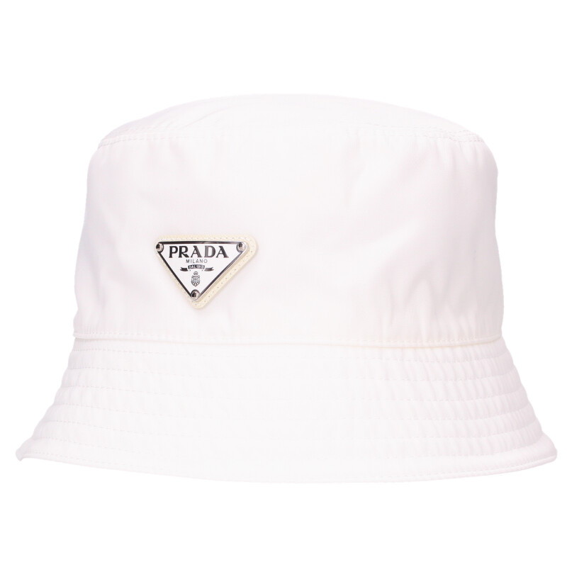 プラダ PRADA 大きさ:M  1HC137 ３角形ロゴタイプ一皿RE-NYRON井戸釣瓶かぶり笠(白いこと)【904062】【BS99】【小物】【中古】bb384#rinkan*C