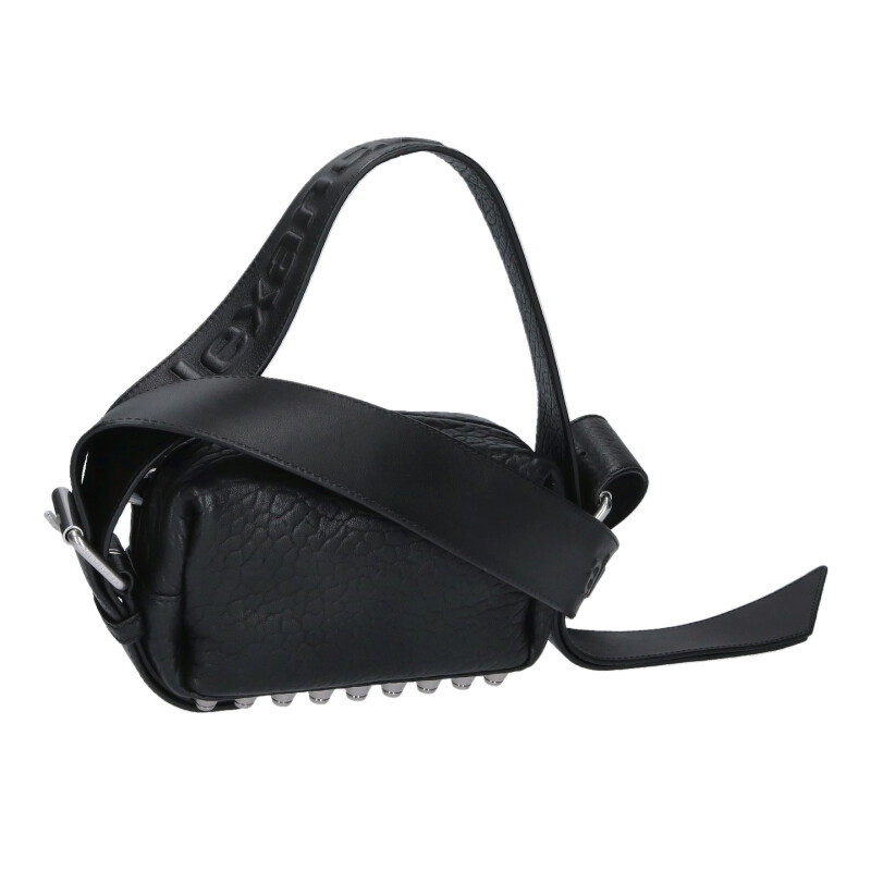 アレキサンダーワン ALEXANDER WANG　 RICCO ラムスキンレザースモールコンバーチブルショルダーバッグ(ブラック&times;シルバー)【804062】【BS99】【小物】【中古】bb51#rinkan*S｜RINKAN